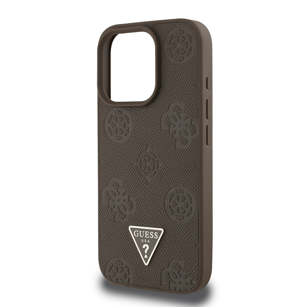 Guess iPhone 15 Pro Max Orjinal Lisanslı M-safe Şarj Özellikli Sıcak Baskılı Üçgen Logolu PU Deri Peony Kılıf Guess iPhone 15 Pro Max Orjinal Lisanslı M-safe Şarj Özellikli Sıcak Baskılı Üçgen Logolu PU Deri Peony Kılıf